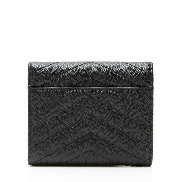 Saint Laurent Grain de Poudre Monogram Compact Trifold Wallet - Picture 3 of 10